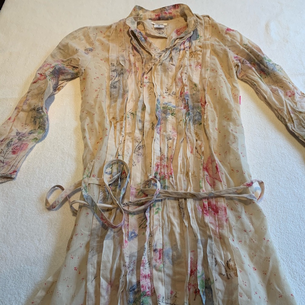DKNY girls cotton floral tunic shirt